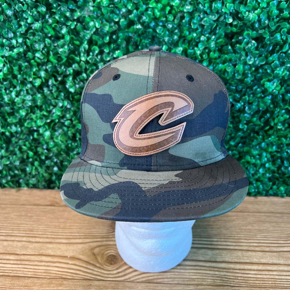 Cleveland Cavaliers NBA Camo 9FIFTY Snapback Cap Leather Logo